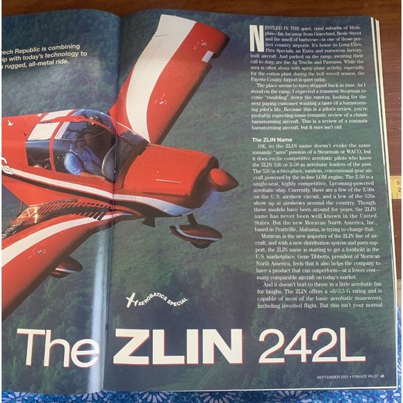 Private Pilot Aviation Magazine Sept  2001 Aerobatics GPS ZLin Cessna Plane - Picture 6 of 8